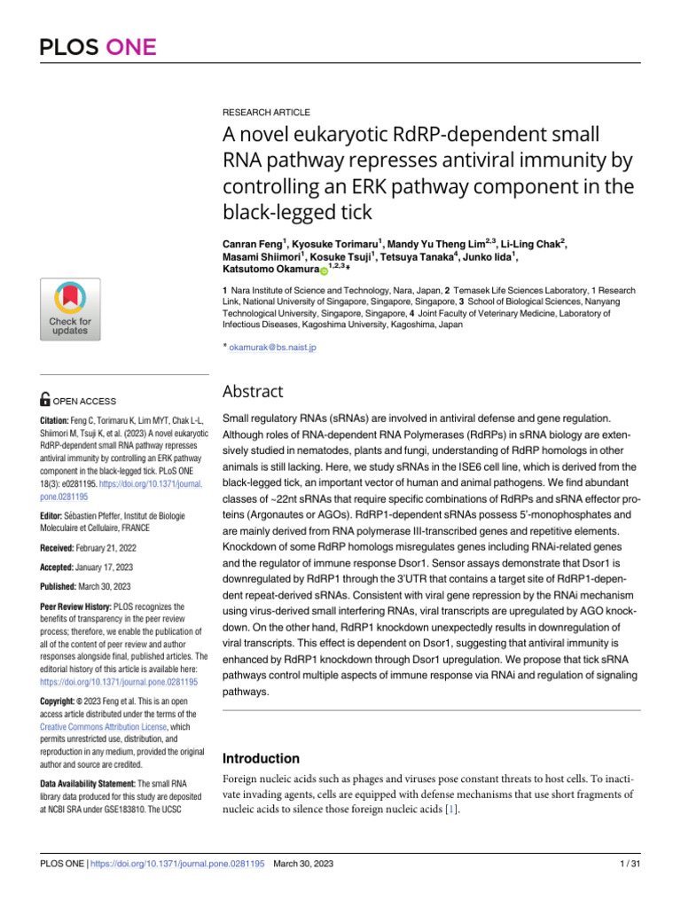 A Novel Eukaryotic RdRP-Dependent Small RNA Pathwa | PDF | Rna ...
