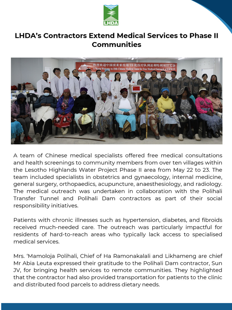 May2024 LHDA Contractors Extend Medical Services PhaseIICommunities | PDF