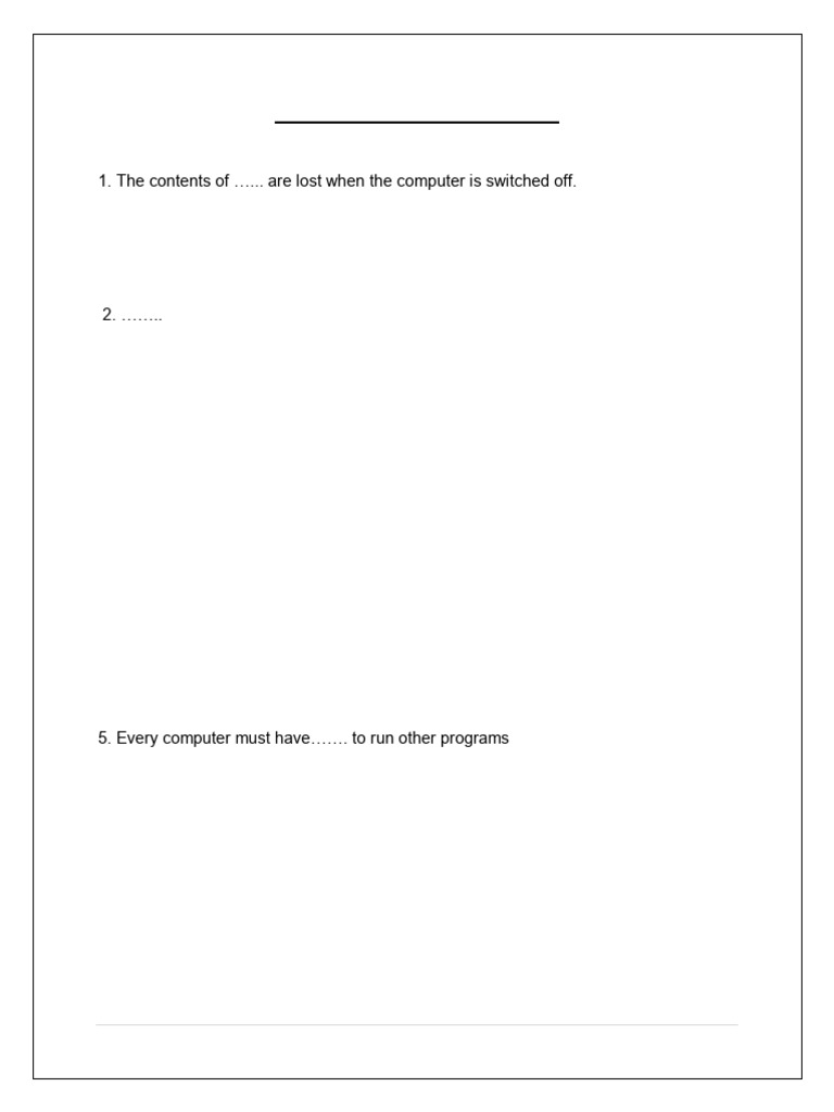 11th Computer Science One Mark Questions | PDF | Microsoft Excel ...