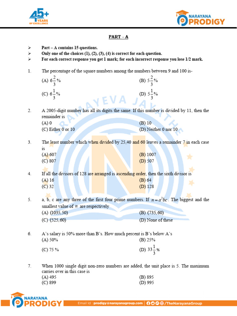Math Quiz with Answers and Explanations | PDF | Numbers | Mathematics