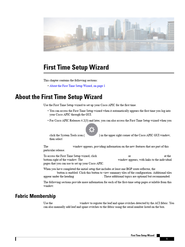 Cisco APIC First Time Setup Guide | PDF | Ip Address | Domain Name System