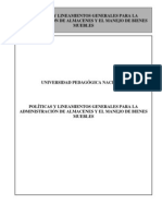 Politicas y Lineamientos Generales Para La Admin is Trac Ion de Almacenes y El Manejo de Bienes Muebles