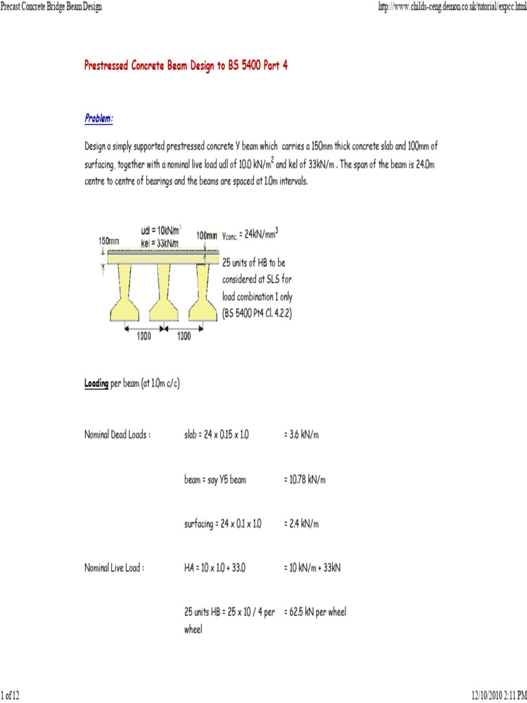 Prestressed Concrete Beam Design Guide | PDF | Beam (Structure ...