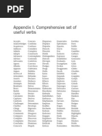 Appendix I: Comprehensive Set of Useful Verbs