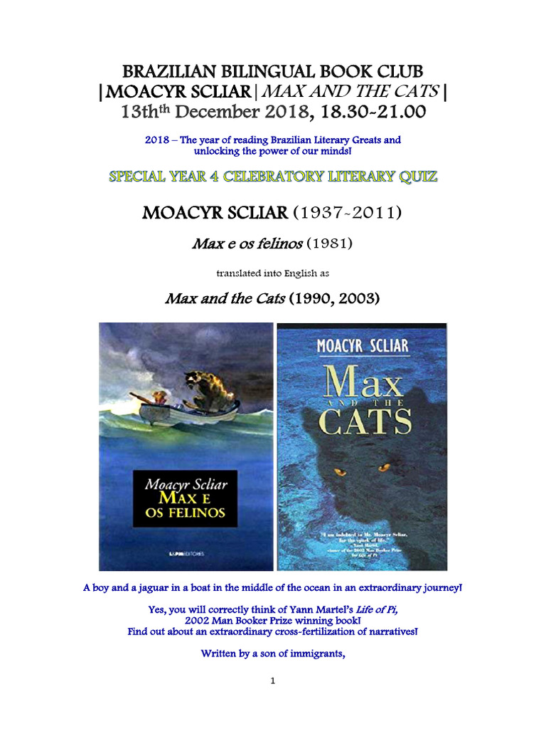Max and the Cats: A Literary Journey | PDF