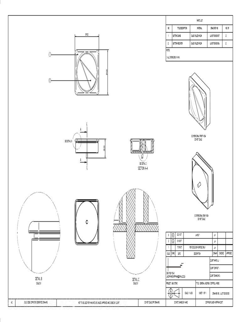 Gas Stove Control Knobs Assembly Drawing | PDF