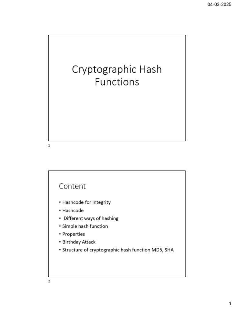 Understanding Cryptographic Hash Functions | PDF | Secrecy | Security ...