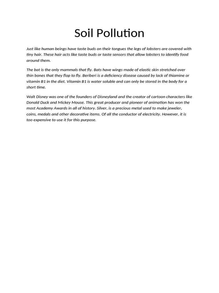 Understanding Soil Pollution Causes | PDF