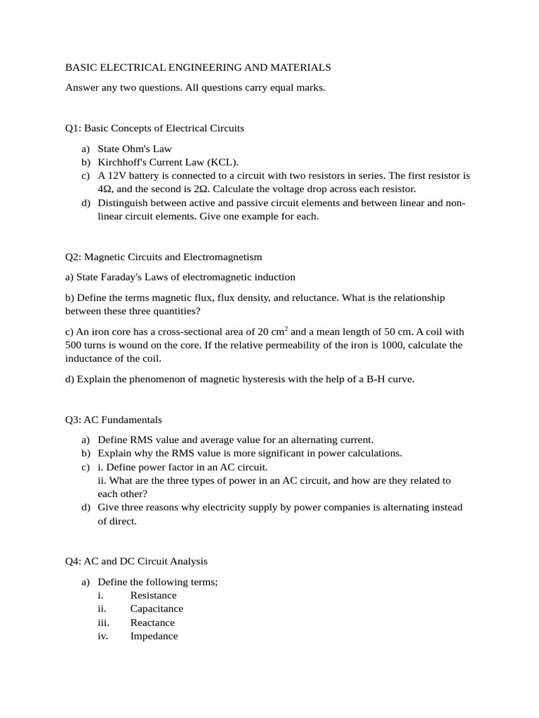 Electrical Engineering Concepts Explained | PDF