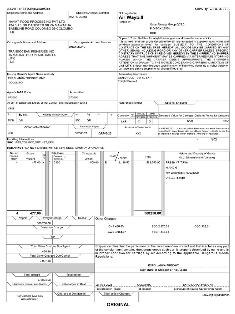 8503 Mawb | PDF