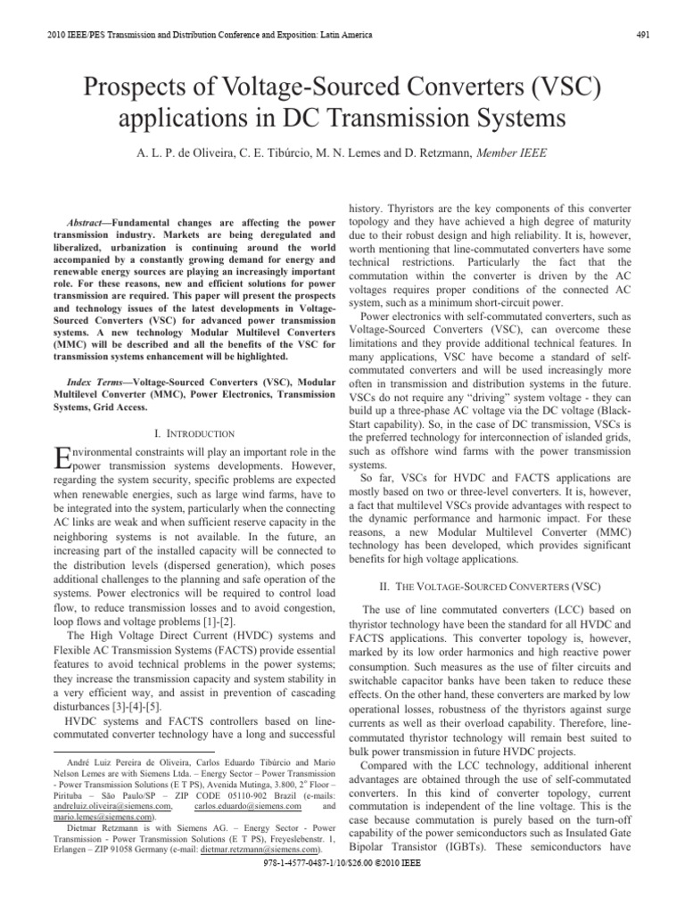 VSC and MMC Innovations in Power Transmission | PDF | High Voltage ...
