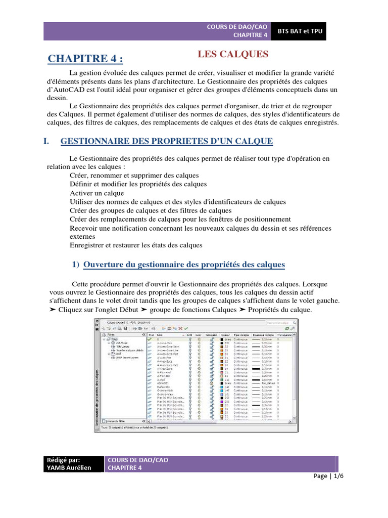Gestion des calques dans AutoCAD | PDF | Conception assistée par ordinateur