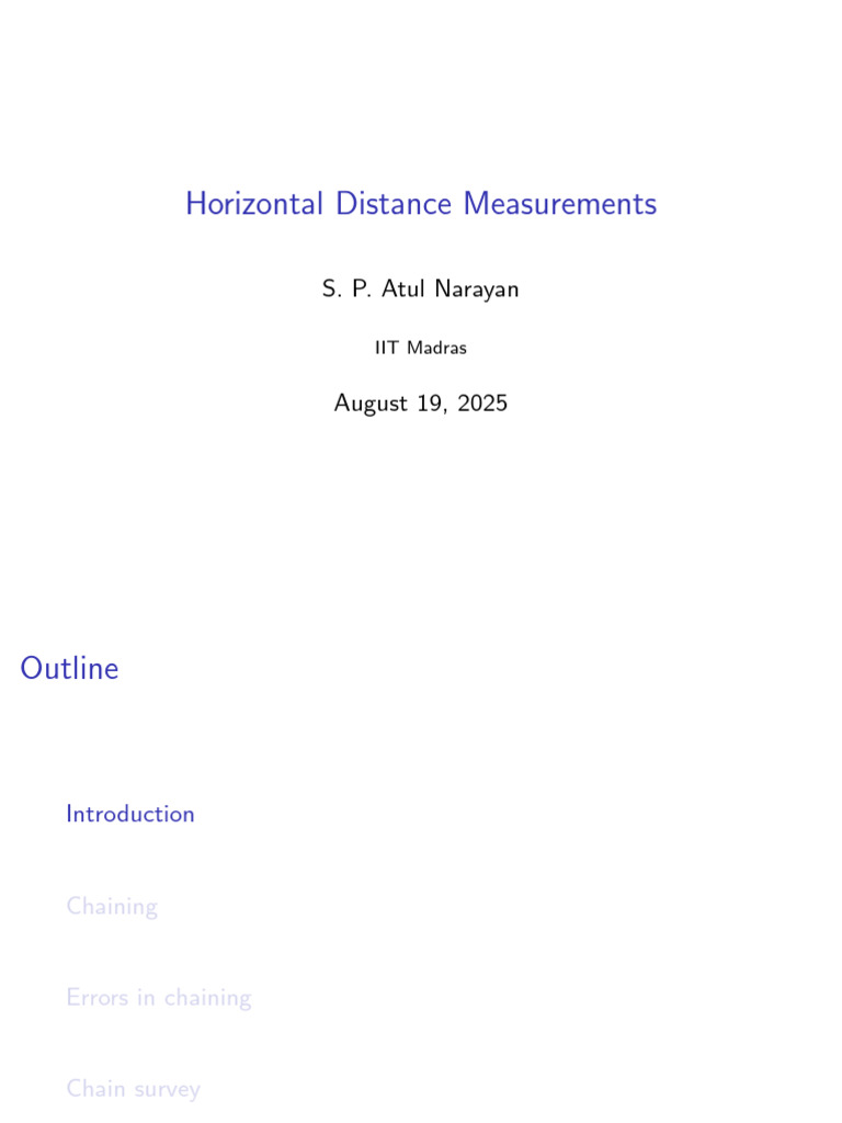 Horizontal Distance Measurement Techniques | PDF | Surveying | Physical ...