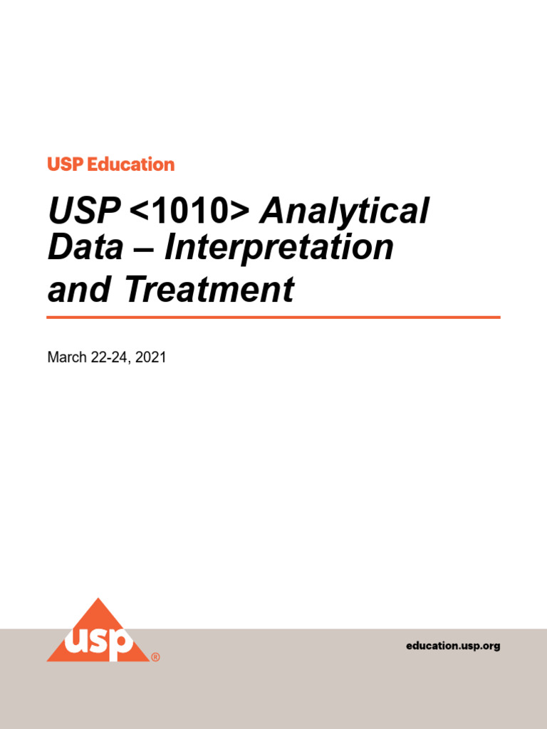 CM-1010-01 Workbook - March 2021 (Statistical USP Chapter) | PDF ...