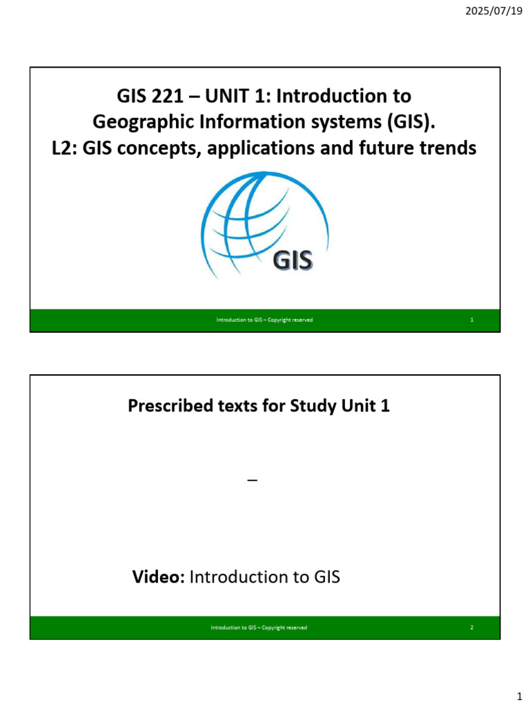 Introduction to GIS Concepts and Applications | PDF | Geographic ...