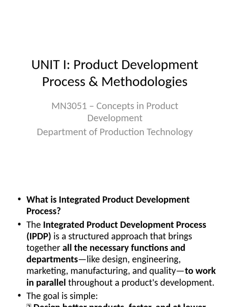 Integrated Product Development Overview | PDF | Simulation ...