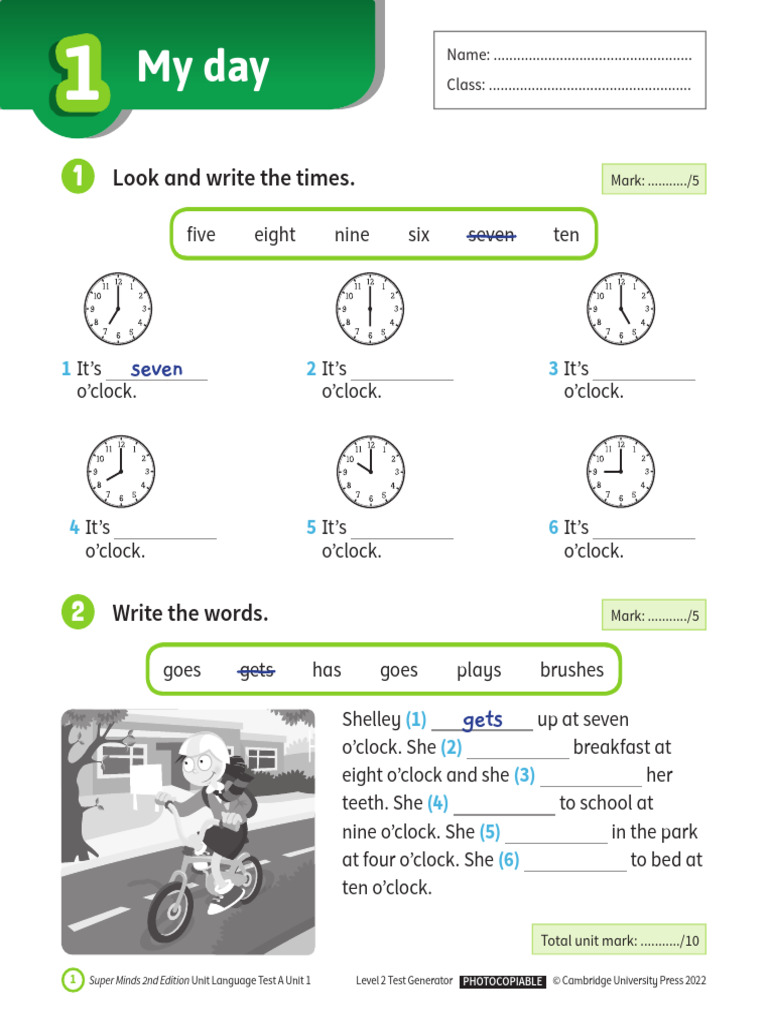 Daily Routine Language Test | PDF