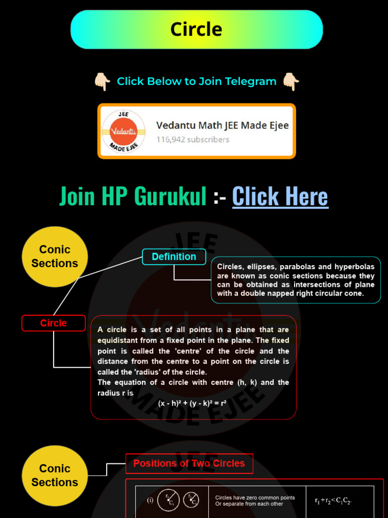 Circle: Join HP Gurukul | PDF | Ellipse | Perpendicular