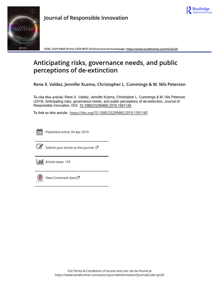 Anticipating Risks, Governance Needs, and Public Perceptions of De ...