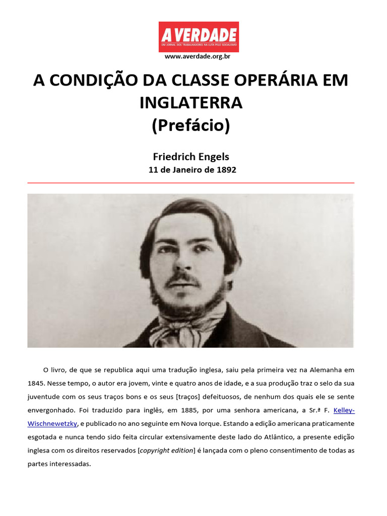 A Condição Da Classe Operária Na Inglaterra | PDF | Inglaterra ...