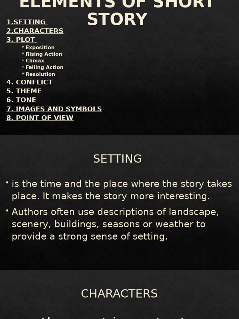 Elements of Short Story 1st Qtr. | PDF | Plot (Narrative) | Narration