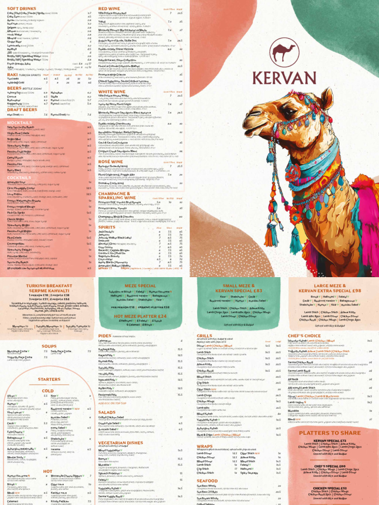 Kervan Edmonton Drink Menu Prices | PDF | Kebab | Eggplant