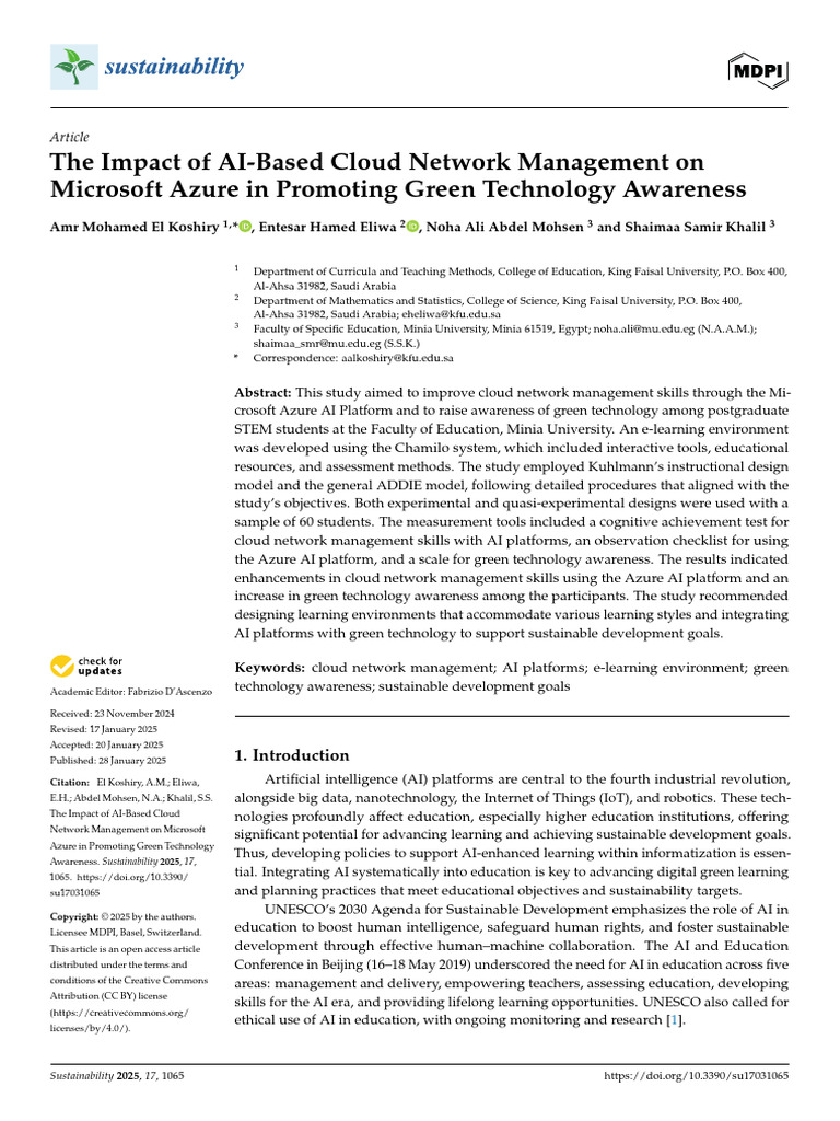 AI Cloud Management & Green Tech Awareness | PDF | Cloud Computing ...