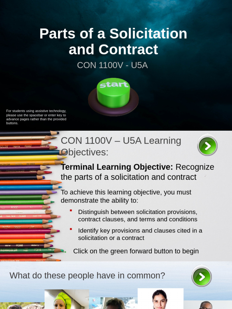 Understanding Solicitation and Contract Parts | PDF | Offer And ...
