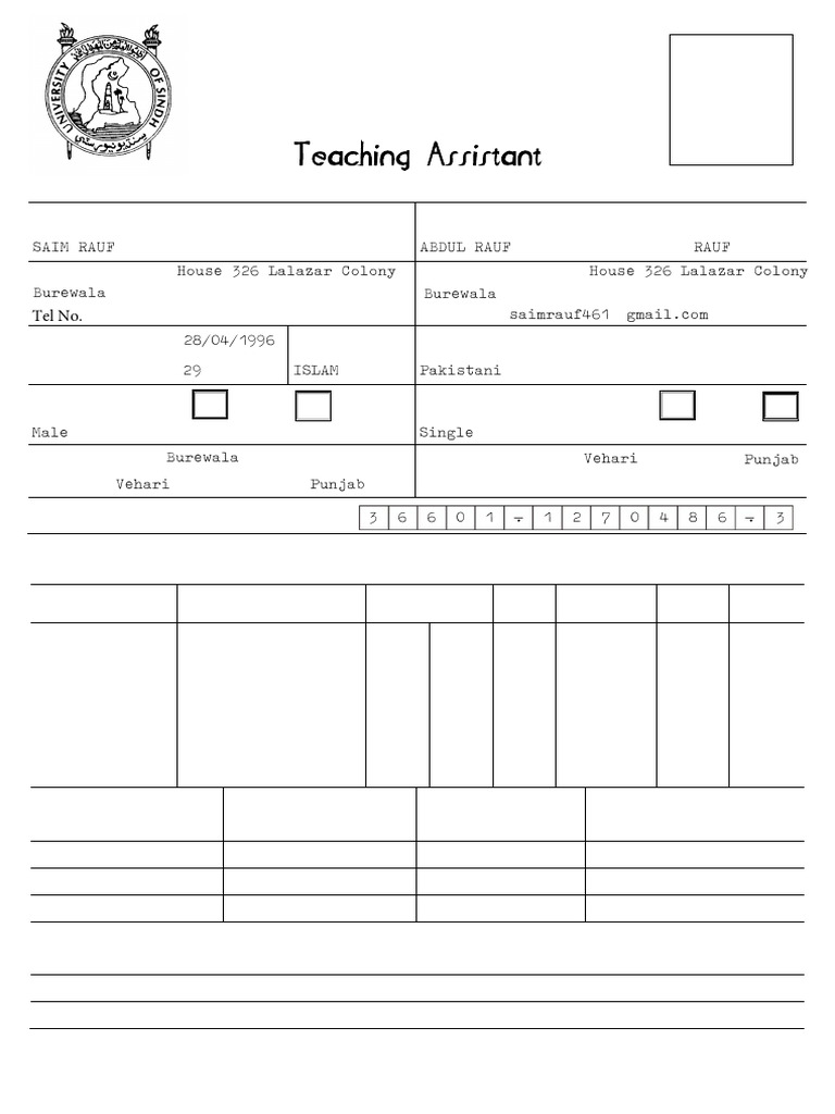 3 Teaching-Assitant-Form 1680164231 | PDF