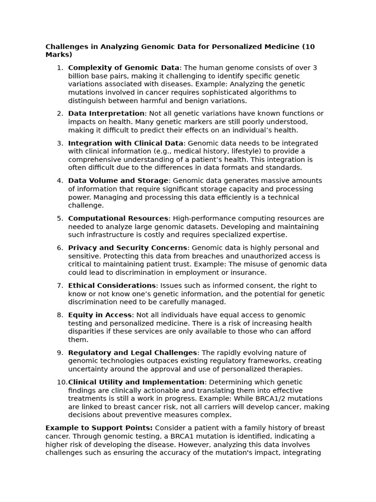 Challenges in Analyzing Genomic Data For Personalized Medicine | PDF ...