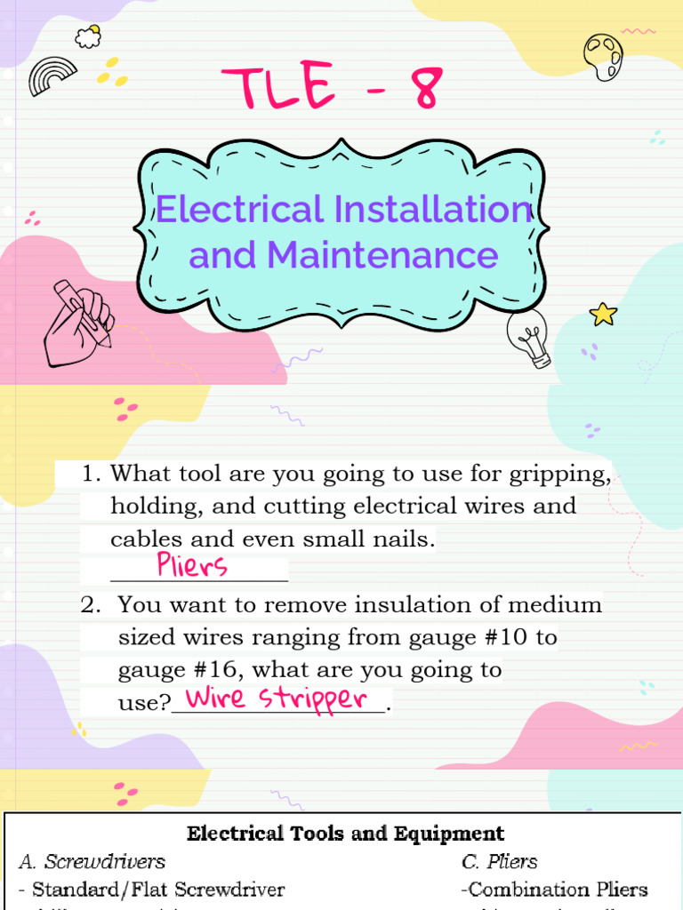 Electrical Installation Tools Guide | PDF