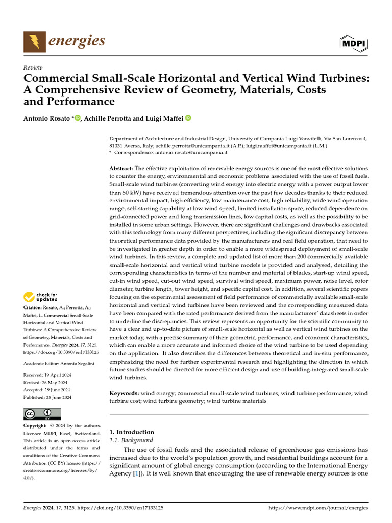 Small-Scale Wind Turbines Review | PDF | Turbine | Wind Turbine