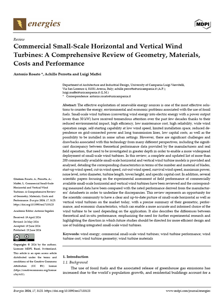 Commercial Small-Scale Horizontal and Vertical Win | PDF | Wind Turbine ...