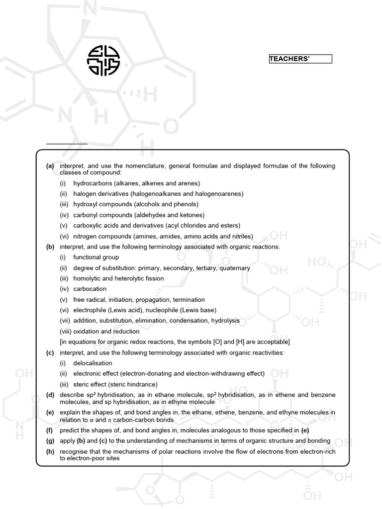 2017 Intro To Organic Chem Lecture Notes - Teacher | PDF | Chemical ...