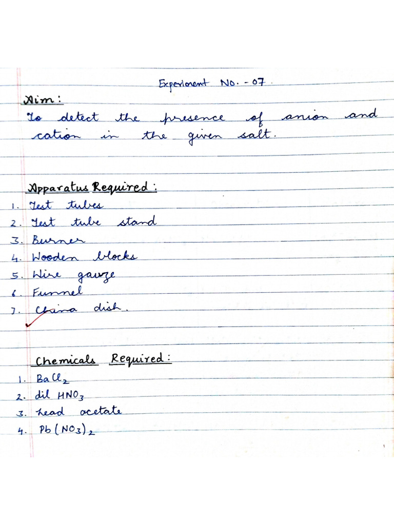 Chemistry Experiment No. - 07 | PDF
