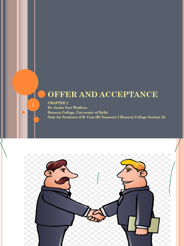 Understanding Offer and Acceptance in Contracts | PDF | Offer And ...