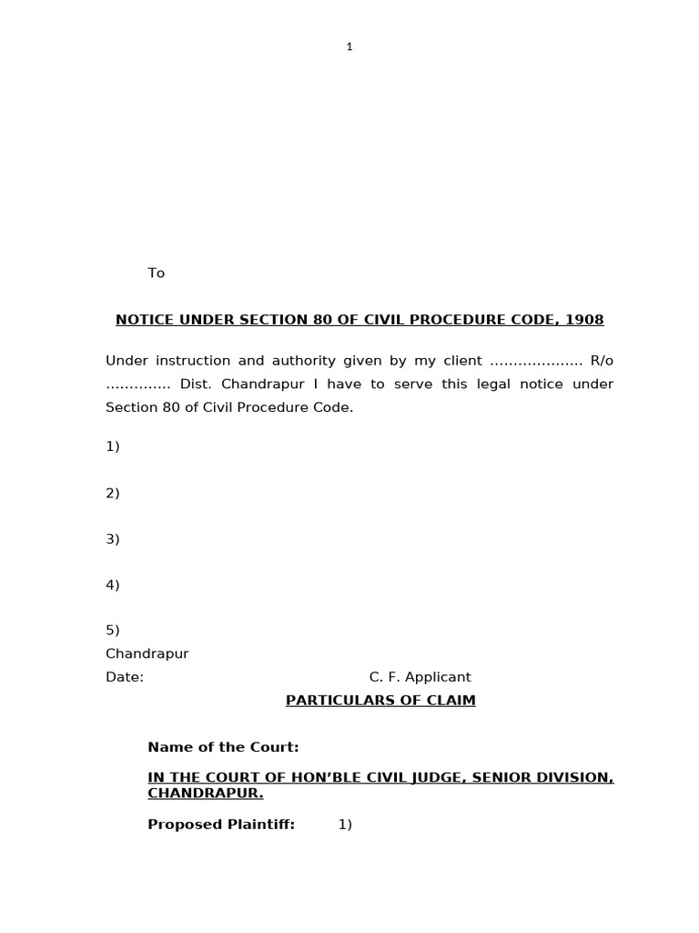 Notice Sec. 80 Format | PDF