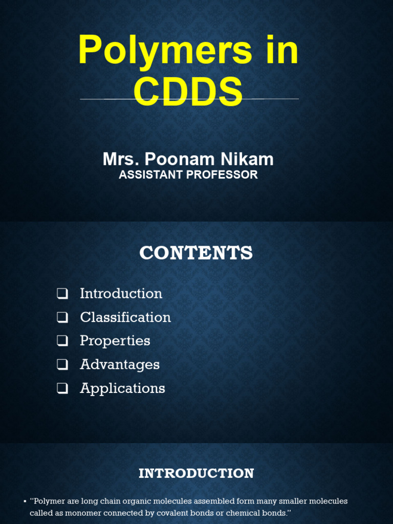 1.2 Polymer in CDDS | PDF | Polymers | Biopolymer
