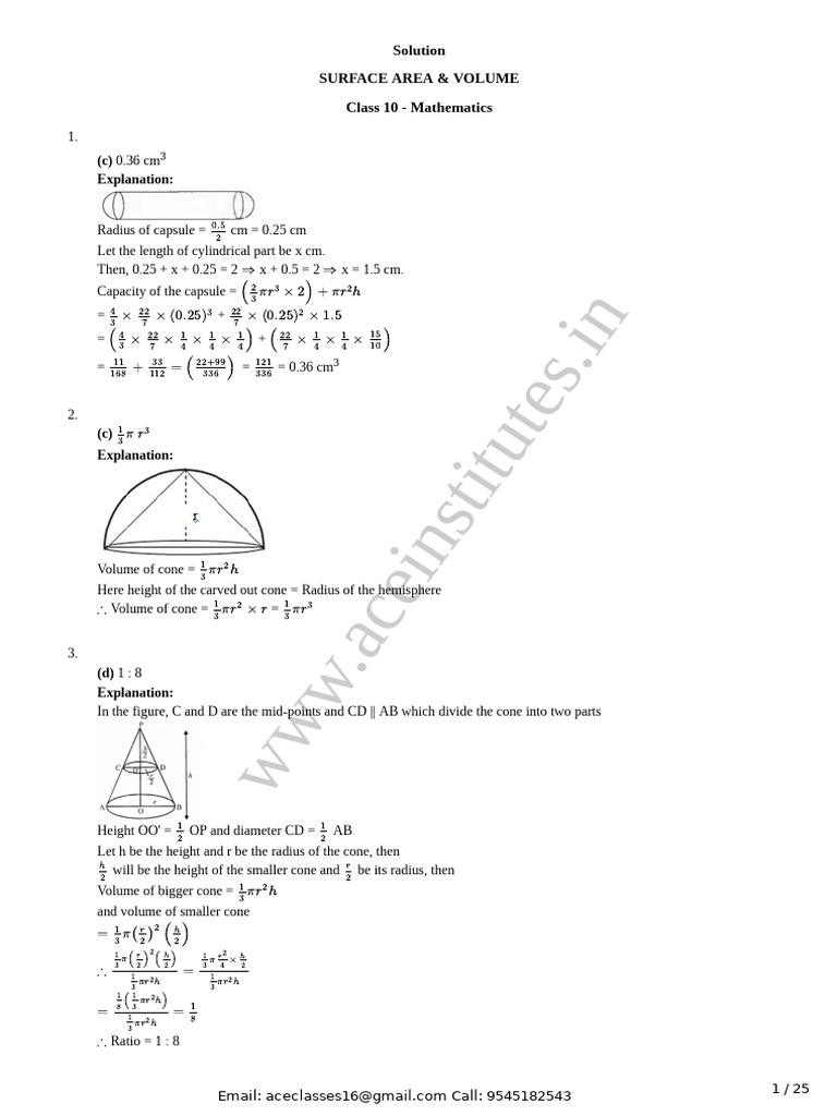 Lateral Surface Area of a Cone Calculation | PDF | Sphere | Volume