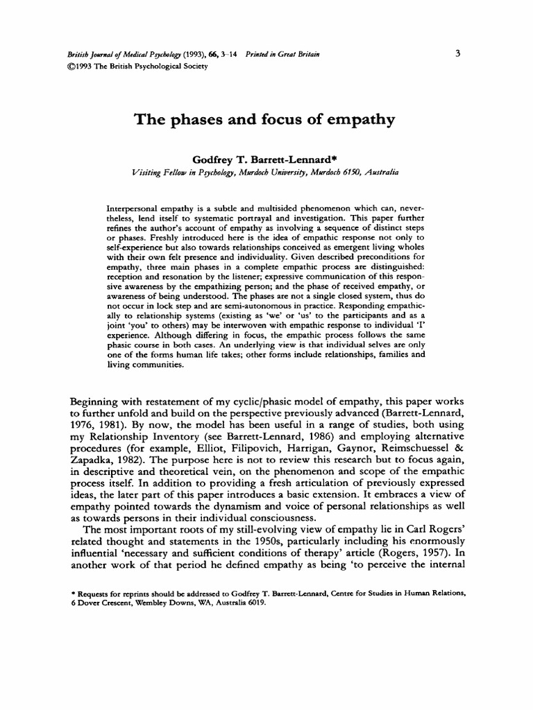 Phases of Interpersonal Empathy | PDF | Empathy | Psychotherapy