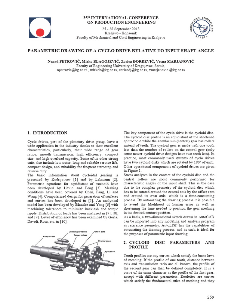 Parametric Cyclo Drive Drawing Automation | PDF | Gear | Circle