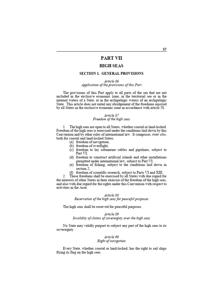 UNCLOS Article 98: Duty to Assist at Sea | PDF | Territorial Waters ...