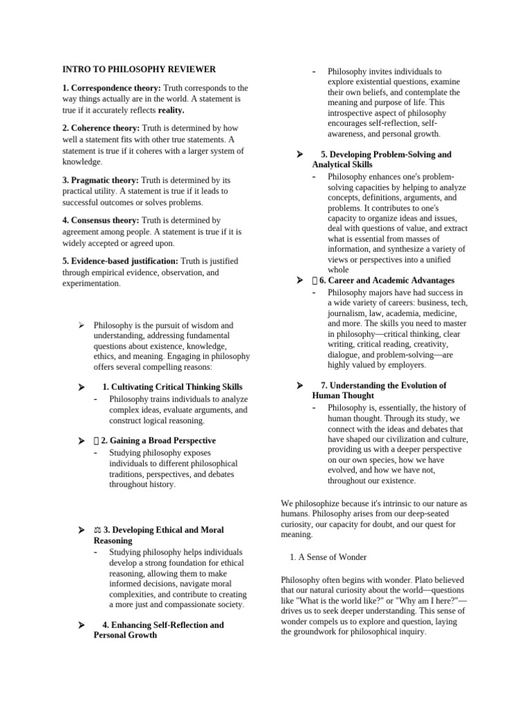 Introduction to Philosophy Concepts | PDF | Reason | Soul