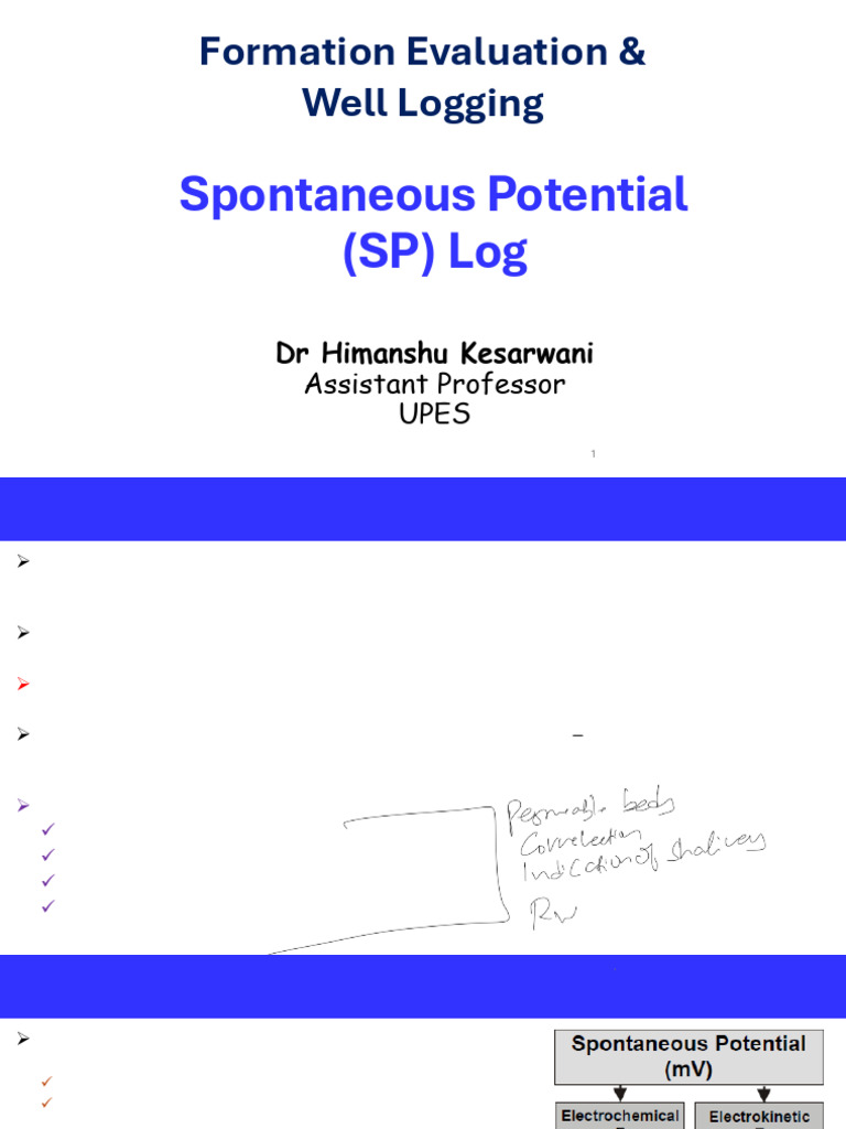 Spontaneous Potential Log Overview | PDF | Applied And ...