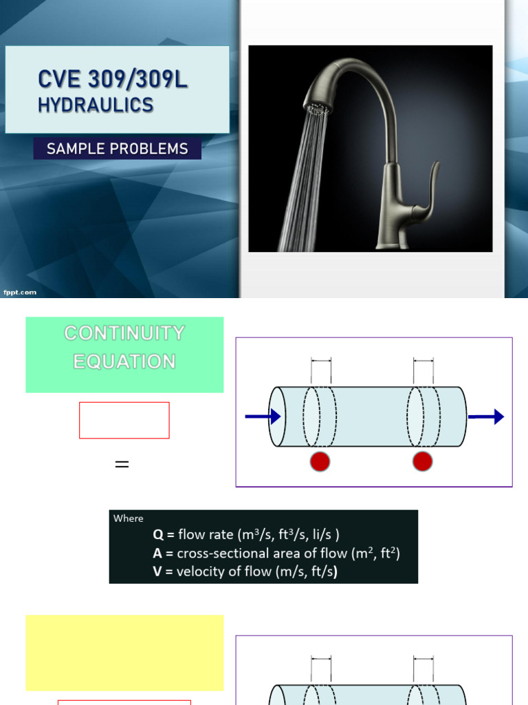 Continuity Equation Sample Problems | PDF | Discharge (Hydrology) | Gases