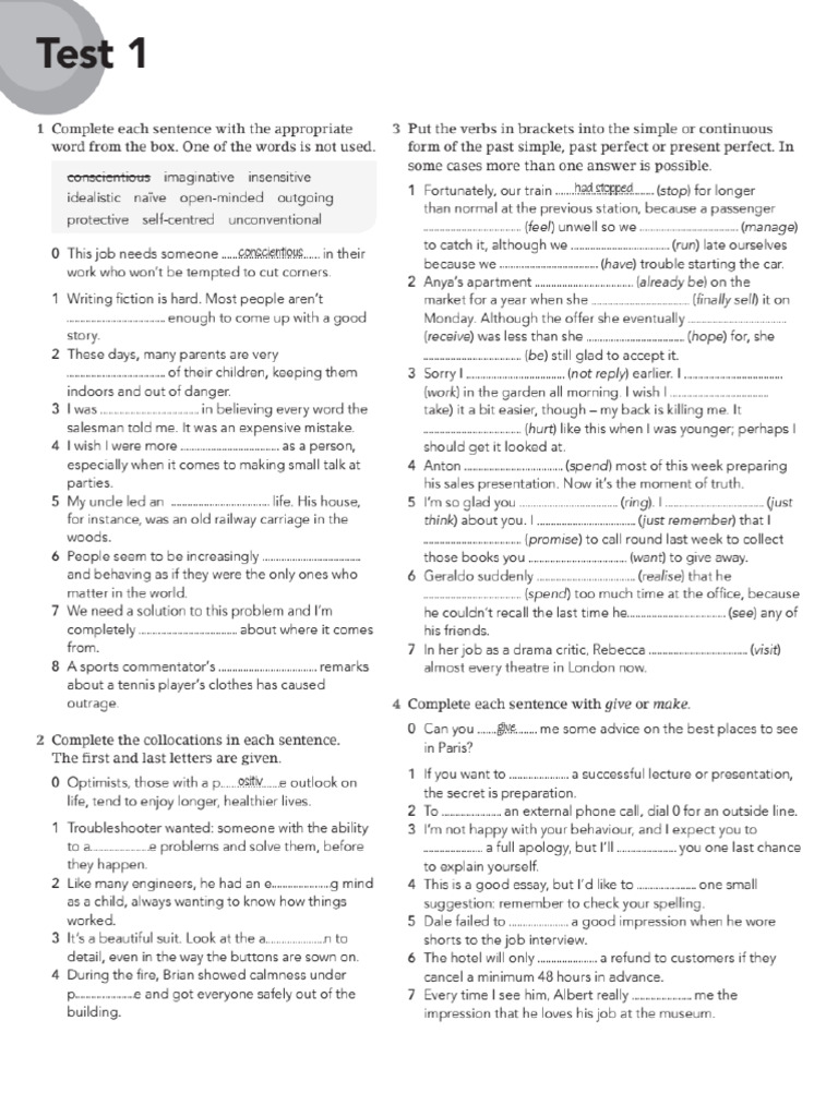CAE Progress Test | PDF