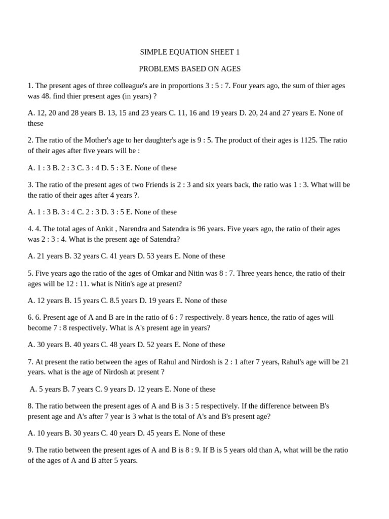 Simple Equation Sheet 1 | PDF | Chess | Chess Theory