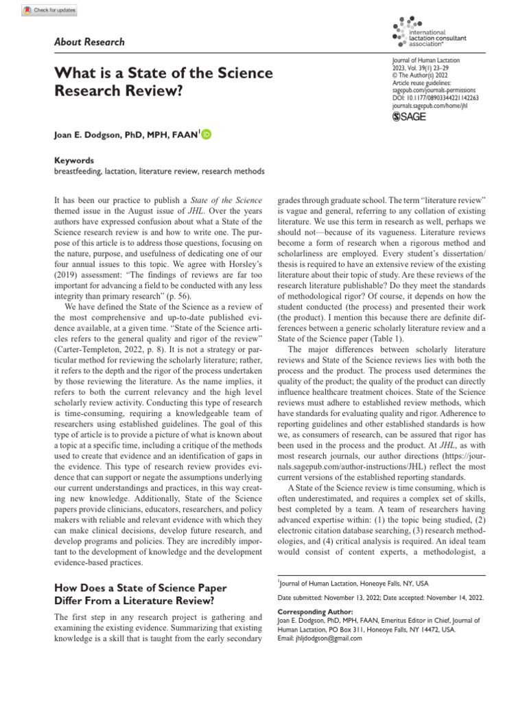 Understanding State of the Science Reviews | PDF | Systematic Review ...