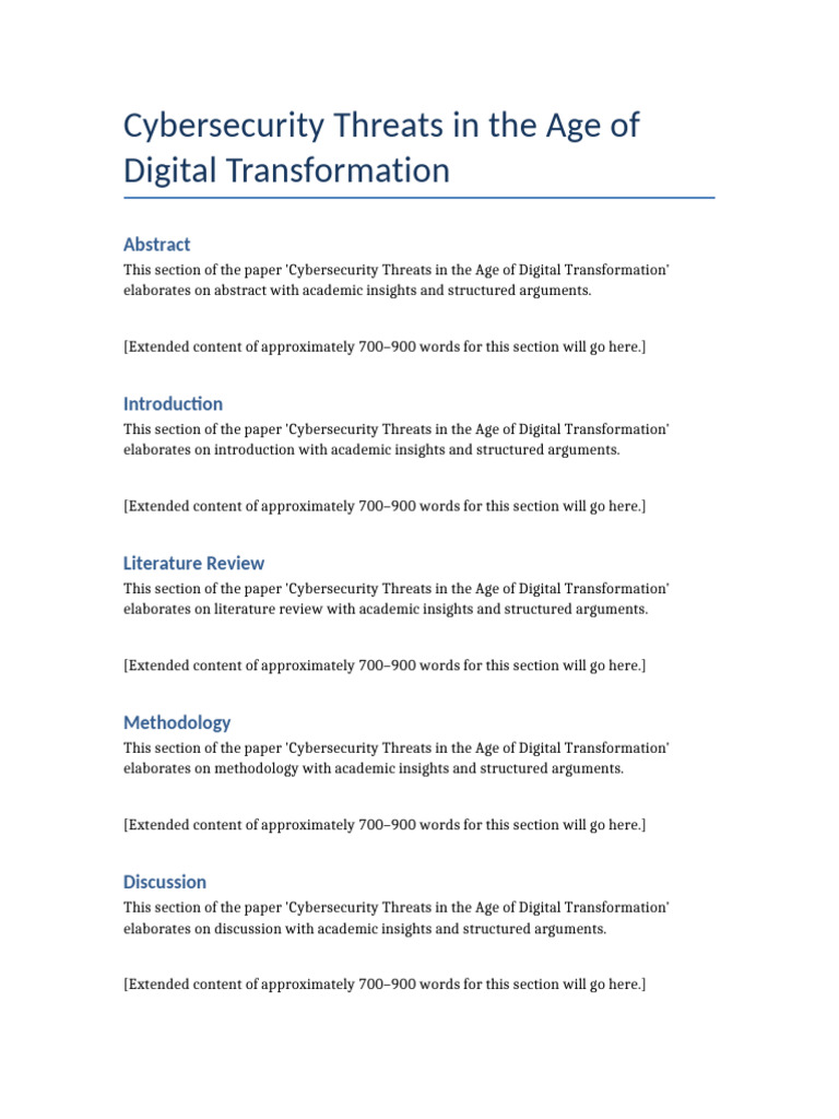Cybersecurity Threats in Digital Transformation | PDF