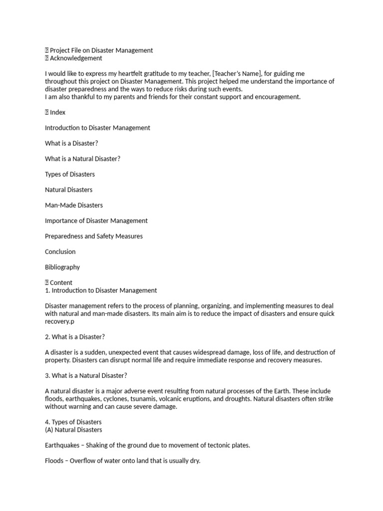 Disaster Management Project Overview | PDF | Natural Disasters | Volcano